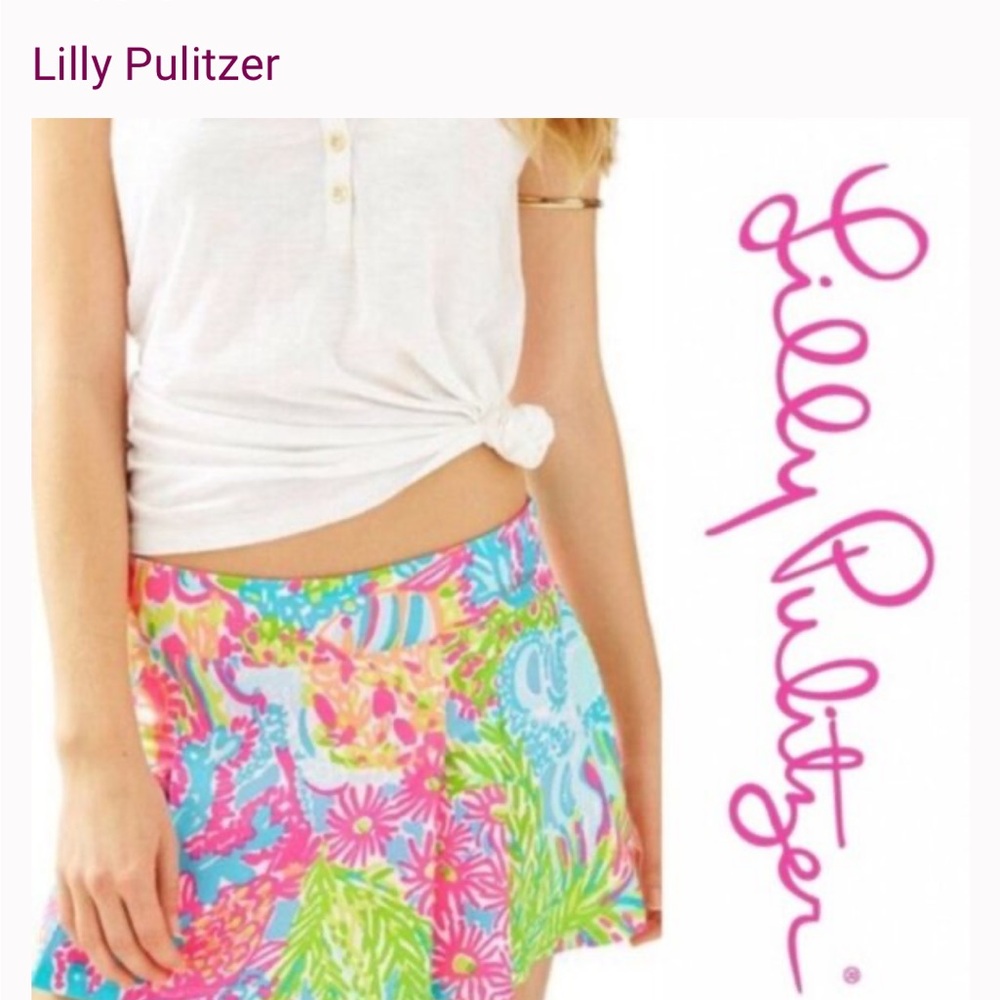 Lilly Pulitzer Pink, Blue & Green Patterned Skort